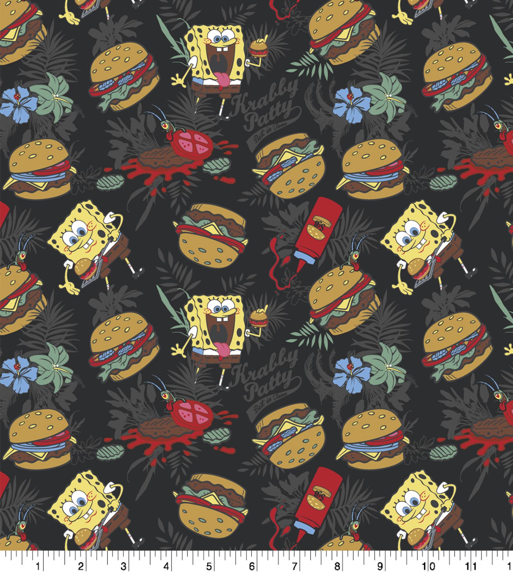 Nickelodeon SpongeBob & Plankton Patties Cotton Fabric
